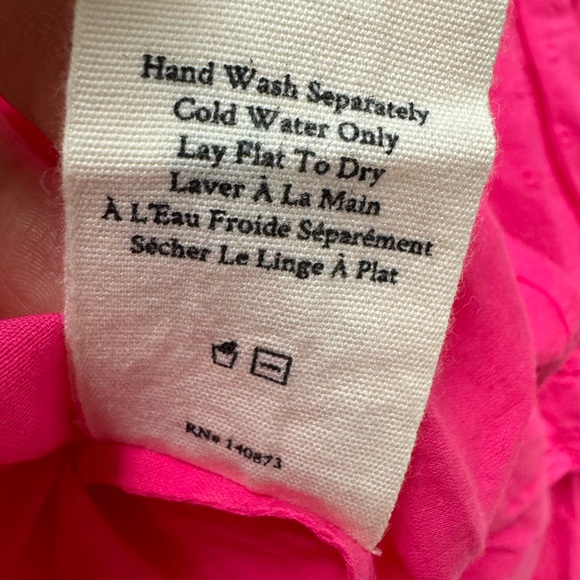 LoveShackFancy Natasha Heritage Mini Dress, Bright Pink, XS, Cotton, wore once - Picture 9 of 9